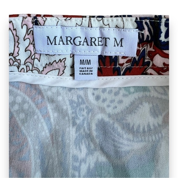 MARGARET M Deandra Blue and Orange Paisley A-Line Pull-on Skirt - Picture 3 of 4